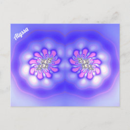 ALYSSA ~ 3D-Fraktal Design ~ Pink Blue Mauve ~ Postkarte