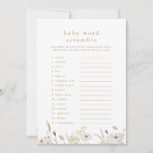 ALYSSA Boho Blume Baby Shooter Word Scramble Game Einladung (Vorderseite)
