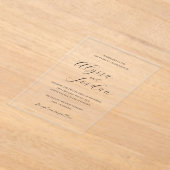 Alyssa Calligraphy Typografy Elegant Wedding Acryleinladungen (Ablage )