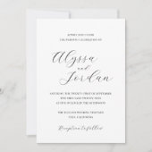 Alyssa Calligraphy Typografy Elegant Wedding Einladung (Vorderseite)