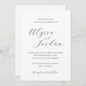 Alyssa Calligraphy Typografy Elegant Wedding Einladung (Vorne/Hinten)