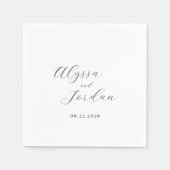 Alyssa Calligraphy Typografy Elegant Wedding Serviette (Vorderseite)