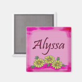 Alyssa Daisy Magnet (Vorderseite/Rückseite)