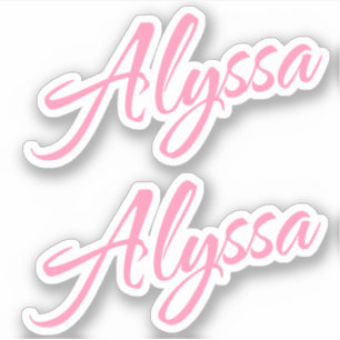 Alyssa Decorative Name in Pink x2 Aufkleber