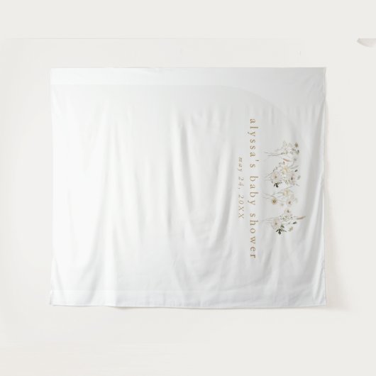 ALYSSA Floral Boho Blume Babydusche Hintergrund Wandteppich (Vorderseite (Horizontal))