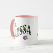 Alyssa, Logo für Namen, hergestellt mit Hydrangeas Tasse (Vorderseite Links)