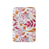 Alyssa Mae Hand Drawn Pink und Orange Foliage Badematte (Vorderseite Vertikal)