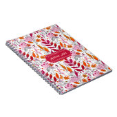 Alyssa Mae Hand Drawn Pink und Orange Foliage Notizblock (Rechte Seite)
