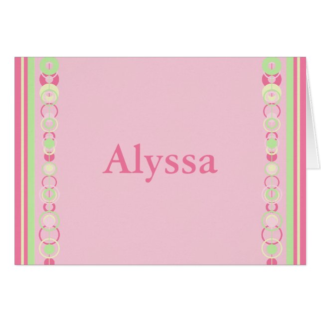 Alyssa Pink Moderne Circle Card (Vorderseite (Horizontal))