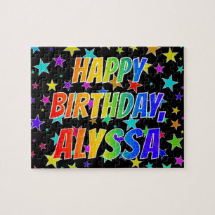 "ALYSSA" Vorname, Spaß "GLÜCKLICHER GEBURTSTAG" Puzzle