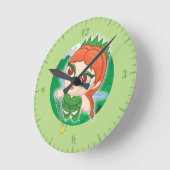 Alyssas magischer Wald Runde Wanduhr (Winkel)