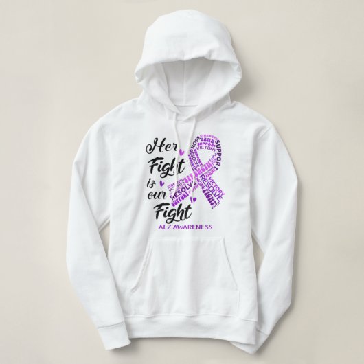 Alz Awareness ihr Kampf ist unser Kampf Hoodie (Design vorne)