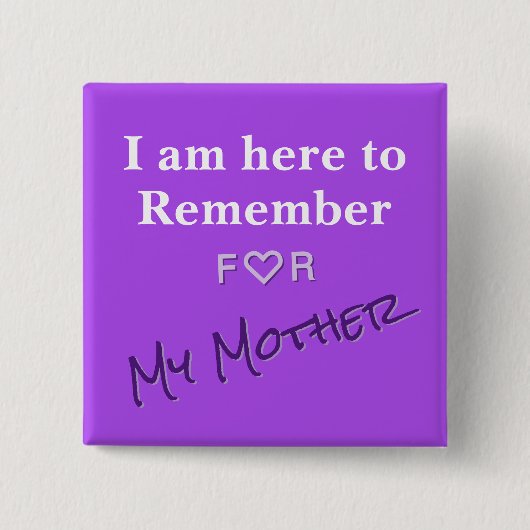ALZ Lila Alzheimer Disease Awareness Caregivers Button (Vorderseite)