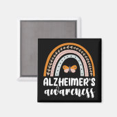 Alzheimer's Bewusstsein Demenz Rainbow Butterf Magnet (Vorderseite/Rückseite)