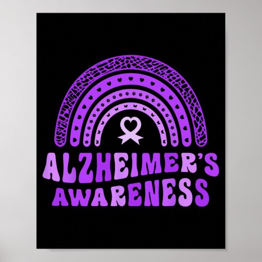 Alzheimer's Bewusstsein Niedlicher Lila Elefan Poster (Vorne)