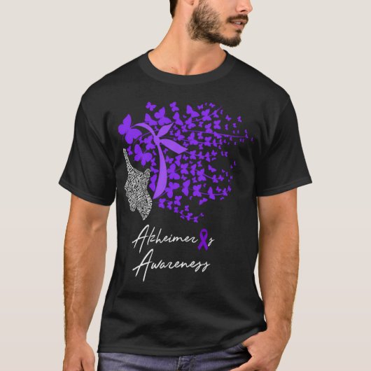 Alzheimer-Alzheimer-Bewusstseinsalzheimer Lila T-Shirt (Vorderseite)