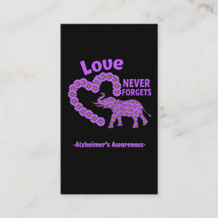 Alzheimer Awareness Elefant Liebe Daisy Heart Visitenkarte