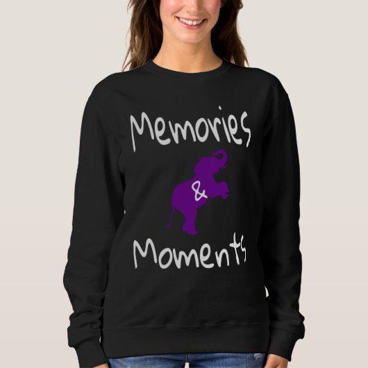 Alzheimer Awareness Purple Elephant Support Memori Sweatshirt (Vorderseite)