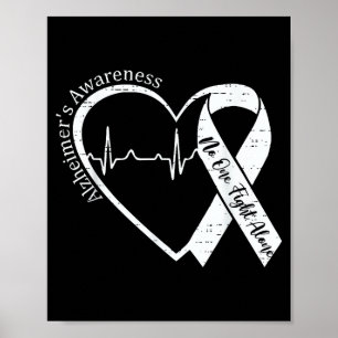 Alzheimer-Bewusstsein Herz-Schleife lila Demenz Poster