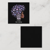 Alzheimer-Bewusstsein - Ich trage Lila für meine M Quadratische Visitenkarte (Vorne/Hinten)