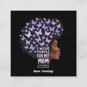 Alzheimer-Bewusstsein - Ich trage Lila für meine M Quadratische Visitenkarte (Vorderseite)