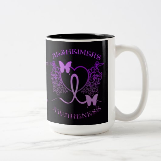 Alzheimer Bewusstsein Lila Schmetterlinge Tasse 2 (Rechts)