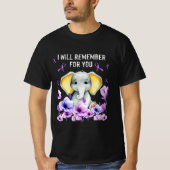 Alzheimer-Bewusstsein Niedlicher Elefant T-Shirt (Vorderseite)