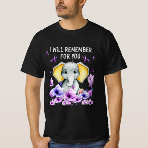 Alzheimer-Bewusstsein Niedlicher Elefant T-Shirt
