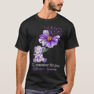 Alzheimer-Bewusstsein Niedlicher Elefant T-Shirt