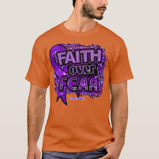 Alzheimer Bewusstsein Ribbon Glaube über Angst Leo T-Shirt