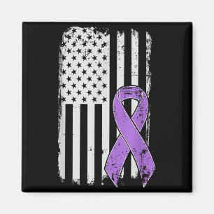 Alzheimer-Bewusstsein USA Amerikanische Flagge Dem Magnet
