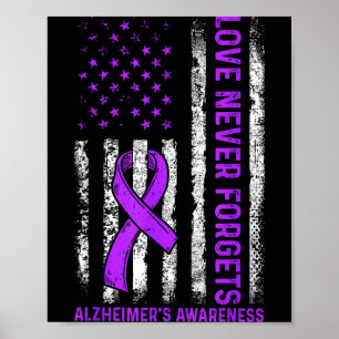 Alzheimer-Bewusstseins Kampf amerikanische USA-Fla Poster
