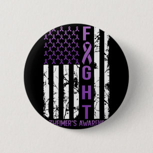 Alzheimer-Bewusstseinsmonat Tag USA-Flagge Band Button