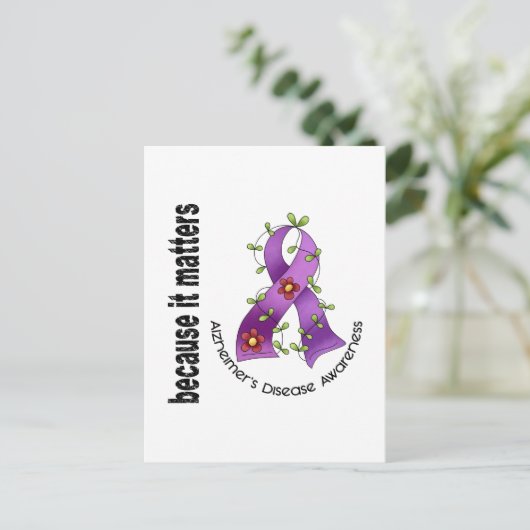 Alzheimer-Blume Postkarte (Stehend Vorderseite)