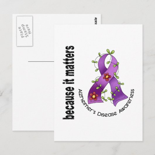 Alzheimer-Blume Postkarte (Vorne/Hinten)