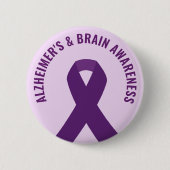 Alzheimer & Brain Awareness Lila Ribbon Button (Vorderseite)