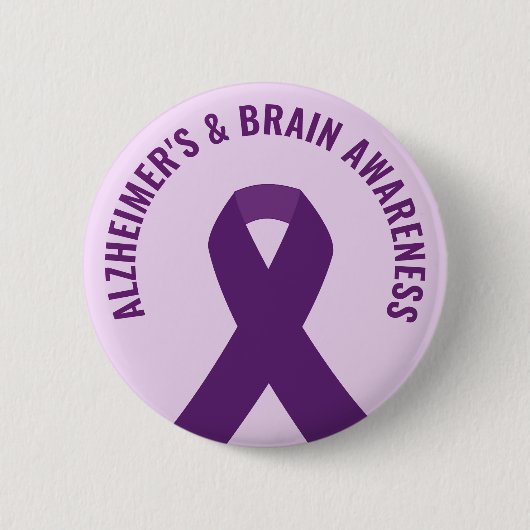 Alzheimer & Brain Awareness Lila Ribbon Button (Vorderseite)