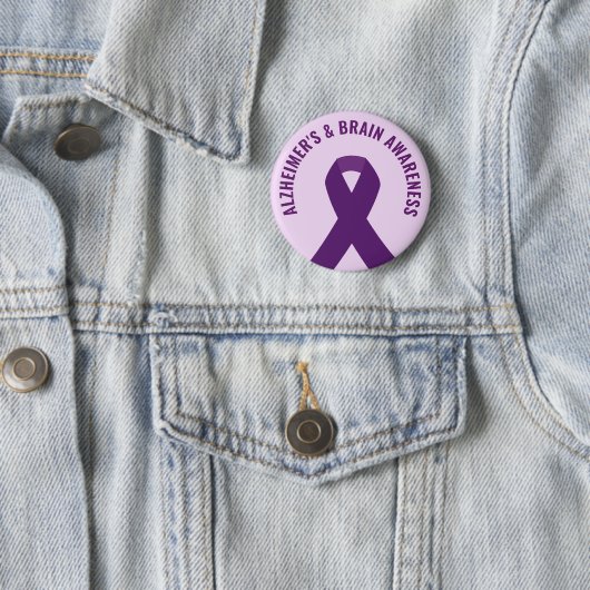 Alzheimer & Brain Awareness Lila Ribbon Button (Beispiel)
