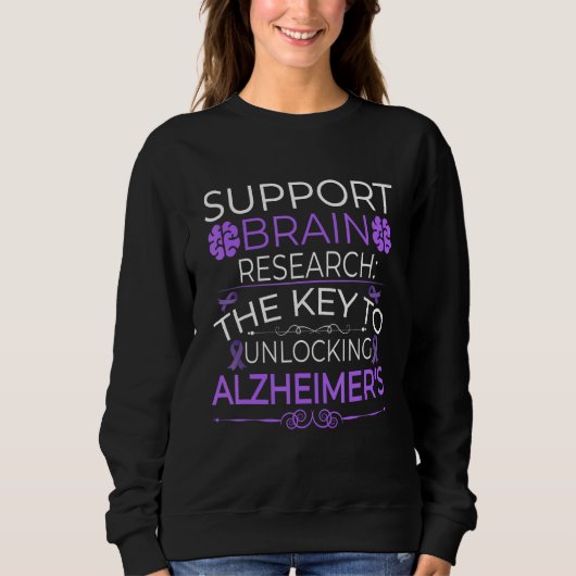 Alzheimer Brain Injury Design Purple Alzheimers Aw Sweatshirt (Vorderseite)