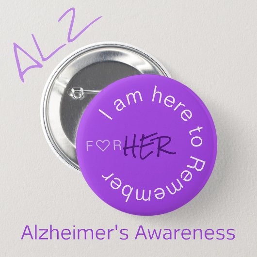 Alzheimer Disease Awareness Caregiver Lila Button
