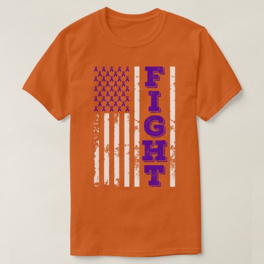 Alzheimer Disease Awareness Fight American Flag 4 T-Shirt (Design vorne)