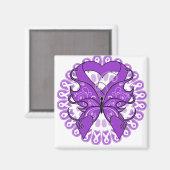 Alzheimer Disease Butterfly Circle of Ribbons Magnet (Vorderseite/Rückseite)