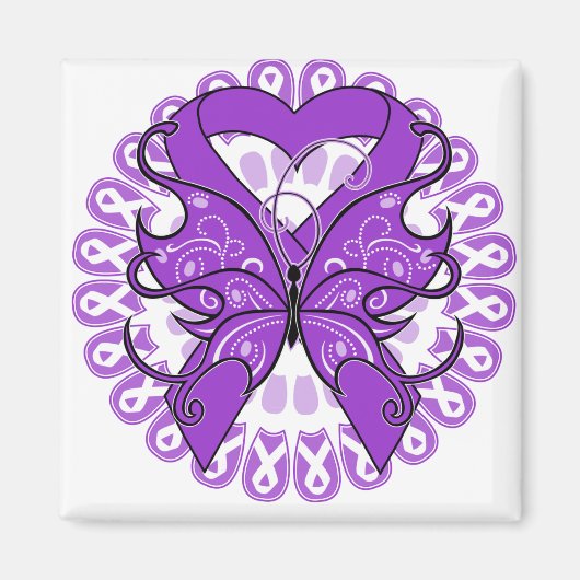 Alzheimer Disease Butterfly Circle of Ribbons Magnet (Vorne)