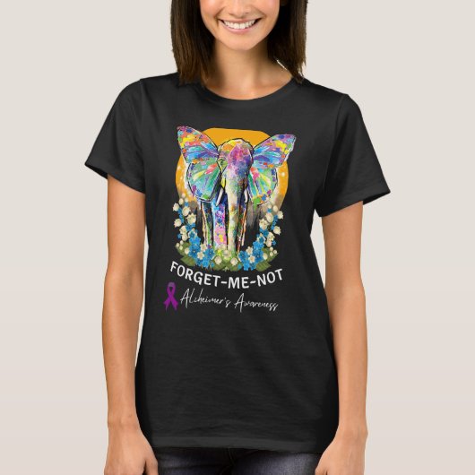 Alzheimer Elephant Vergiss mich nicht Alzheimeru20 T-Shirt (Vorderseite)