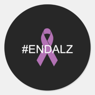 Alzheimer #end Heimer Awareness Lila Top Runder Aufkleber