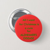 Alzheimer-Heilungs-Weihnachtsknopf Button (Vorne & Hinten)