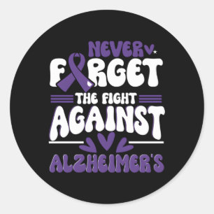 Alzheimer-Hirnverletzung Lila Alzheimer-Bewusstsei Runder Aufkleber