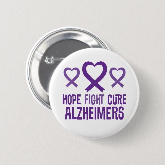 Alzheimer Hoffnungs-Kampf-Heilungs-Band-Knopf Button (Vorne & Hinten)