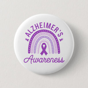 Alzheimer-Krankheit Bewusstsein Lila Band Button
