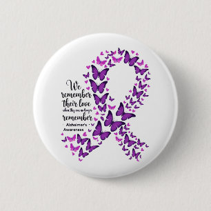 Alzheimer-Krankheit Bewusstsein Lila Band Button